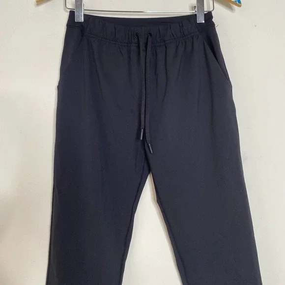 LULULEMON Black Drawstring Slim Fit Athleisure Pants Size 4 - Picture 2 of 7